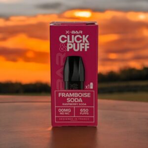 pod xbar click and puff framboise soda